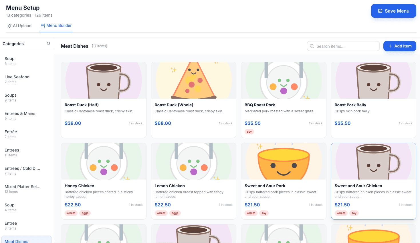 Menu Import in Minutes